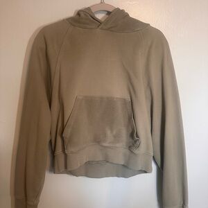 AERIE Olive Green Cropped Hoodie